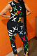 Black Cute Print Sleeveless Round Neck Blouse Long Pants Casuat Sets ZNN9099-2