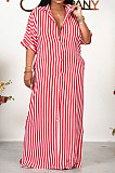 Half Sleeve Loose Strap Shirt Lower Hem Split T Shirt/Shirt Dress HN041