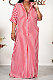Half Sleeve Loose Strap Shirt Lower Hem Split T Shirt/Shirt Dress HN041