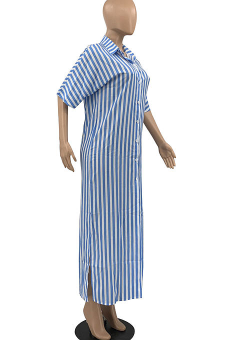 Orange Women Strap Printing Split Lower Hem T Shirt/Shirt Dress AYQ05016-3