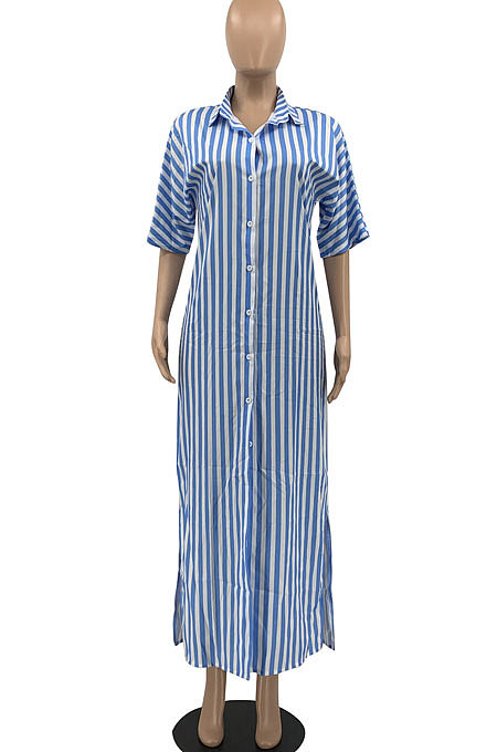 Orange Women Strap Printing Split Lower Hem T Shirt/Shirt Dress AYQ05016-3