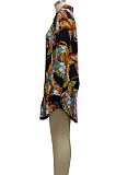 Plaid Pattern Digital Printing Long Sleeve Lapel Neck Single-Breasted Slim Fitting Shirt Dress SMR10186-2