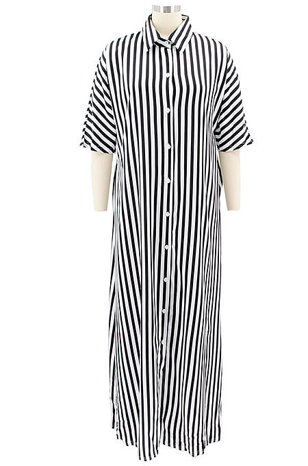 Half Sleeve Loose Strap Shirt Lower Hem Split T Shirt/Shirt Dress HN041