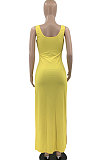 Pink Red Euramerican Women Sexy Zipper Low Bosom Lower Hem Split Long Dress AYQ06002-3