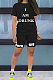 Black Casual Pure Color Letters Short Sleeve Shorts Sets AYQ5146-1
