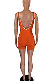 Neon Green Women Sexy Tank Backless Mid Waist Sport Romper Shorts AYQ5145-4