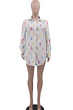 White Women Casual Chiffon Long Sleeve Shirts AYQ8031-1