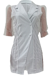 Black Simplee Lantern Sleeve Lapel Neck Double-Breasted Slim Fitting Small Suits ALS262-2