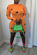 Orange Cotton Blend Sexy Hollow Out Long Sleeve O Collar Bodycon Solid Color Hip Mini Dress WY6834-4