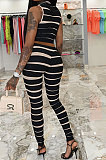 Light Blue Women Fashion Casual Strap Printing Bodycon Sleeveless Tank Pants Sets ML7453-3