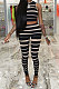 Black Women Fashion Casual Strap Printing Bodycon Sleeveless Tank Pants Sets ML7453-2