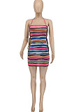 Multicolor Women Fashion Strap Bandage Condole Belt Backless Mini Dress WME20755