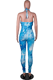 Earth Yellow Sexy Positioning Printing Bandage Halter Neck Strapless Backelss Hollow Ourt Bodycon Jumpsuits SZS8149-2