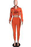 Light Purple Autumn And Winter Velvet Long Sleeve Stand Collar Zipper Fleece Carrot Pants Casual Sport Sets YMT6224-1
