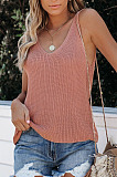 Pink Fashion Women Sleeveless V Neck Loose Solid Colur Tanks MDO6033-2