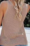 White Fashion Women Sleeveless V Neck Loose Solid Colur Tanks MDO6033-1