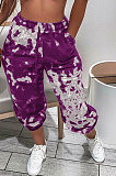 Green Casual Loose Sport Tie Dye Long Pants AYA7025-5