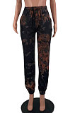 Purple Casual Loose Sport Tie Dye Long Pants AYA7025-4