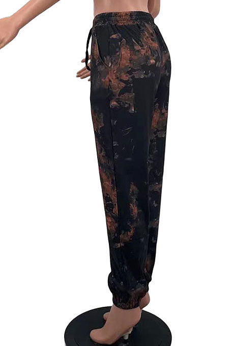 Purple Casual Loose Sport Tie Dye Long Pants AYA7025-4