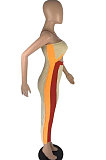 Apricot Red Euramerican Women Condole Belt Hollow Out Spliced Hip Sexy Long Dress AB6658