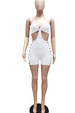 Black Women Sleeveless Condole Belt Backless Chain Hip Bodycon Sexy Romper Shorts WMZ0126-2