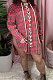 Multicolor Fashion Casual Long Sleeve Plaid Shirts Dress SMY8042