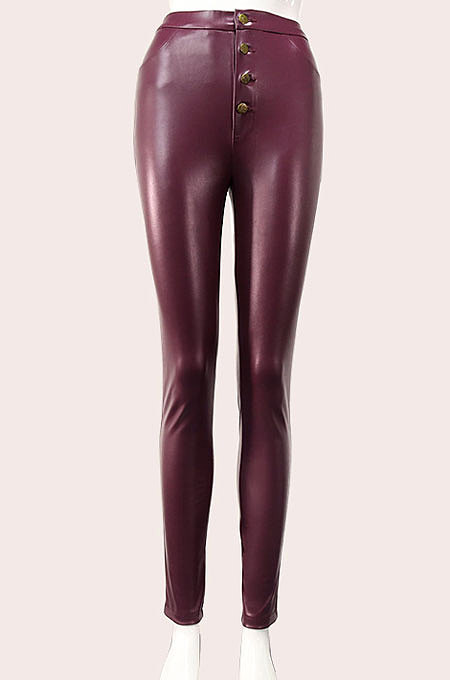 Sexy Club High Waist Tight Hip Leather pants HAN3124