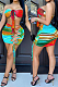 Red Sexy Positioning Printing Strapless Bandage Hollow Out Hip Mini Skirts Sets HG132-2