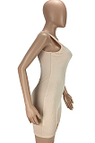 Pink Fashion Ribber High Elastic  Sleeveless Round Neck Bodycon Tank Jumpsuits LMM8270-1