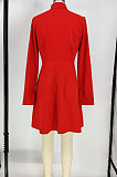 Blue Euramerican Women Long Sleeve Solid Color Bodycon T Shirt/Shirt Dress AL177-4
