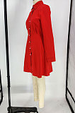 Black Euramerican Women Long Sleeve Solid Color Bodycon T Shirt/Shirt Dress AL177-3