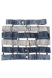 Blue Trendy High Waist Casual Hollow Out Irregular Demin Skirts HAN23318