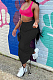 Black Fashion Cute Pure Color Drawsting Loose With Pocket Mid-Length Skirts LSZ91182-2