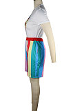 Black Euramerican Women Lips Strap Printing Sport Shorts Sets QQM4317-2