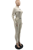 Red New Ribber Lettet Embroidered Long Sleeve O Neck Bodycon Pants Casual Two-Piece YYF8242-2