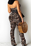Black Women Strapless Sexy Tight Perspectivity Mesh Spaghetti Printing A Word Shoulder Bodycon Jumpsuits NO Waistband XZ5185-3