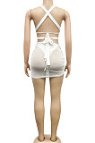 White Euramerican Fashion Sexy Bikini Milk Silk Mesh Spaghetti Solid Color Condole Belt Three Pieces Swimsuits XZ5141-1