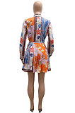 Red Euramerican Long Sleeve Shirt Ruffle Skirts Sets YF9196-2