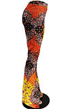 Multicolor Women Positioning Printing Spliced Fashion Loose Pants SMY8049