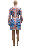 Green Euramerican Long Sleeve Shirt Ruffle Skirts Sets YF9196-3