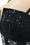 Apricot Trendy Euramerican Club Hot Drilling Sequins Mesh Spaghetti Condole Belt V Neck Split Long Dress XZ5263-3