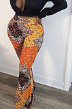 Multicolor Women Positioning Printing Spliced Fashion Loose Pants SMY8049