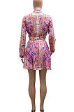 Green Euramerican Long Sleeve Shirt Ruffle Skirts Sets YF9196-3