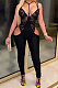Blac High Waits No Waistband Tight Sexy Long Pants Condole Belt Backless Hollow Out Lace Bodycon Jumpsuits YF9237