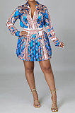 Green Euramerican Long Sleeve Shirt Ruffle Skirts Sets YF9196-3