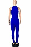 White Sexy Solid Color Round Neck Strapless Hollow Out Slim Fitting Bodycod Jumpsuits YNS1661-1