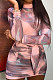Pink Women Trendy Round Neck Long Sleeve Jumpsuits Hip Skirts Sets QNFS04515-1