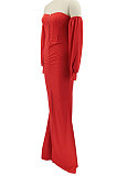 Black Pure Color Strapless Slim Fitting Sexy Split Long Dress KZ2131-3