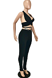 Pink New Summer Halter Neck Backless Strapless Bandage Bodycon Pants Solid Color Two-Piece YNS1653-3