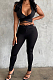 Black New Summer Halter Neck Backless Strapless Bandage Bodycon Pants Solid Color Two-Piece YNS1653-4